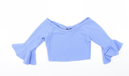 Womens UK Size 12 kiah Blue Basic Blouse