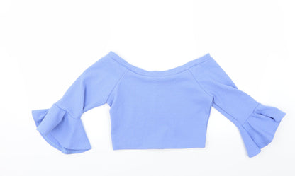 Womens UK Size 12 kiah Blue Basic Blouse