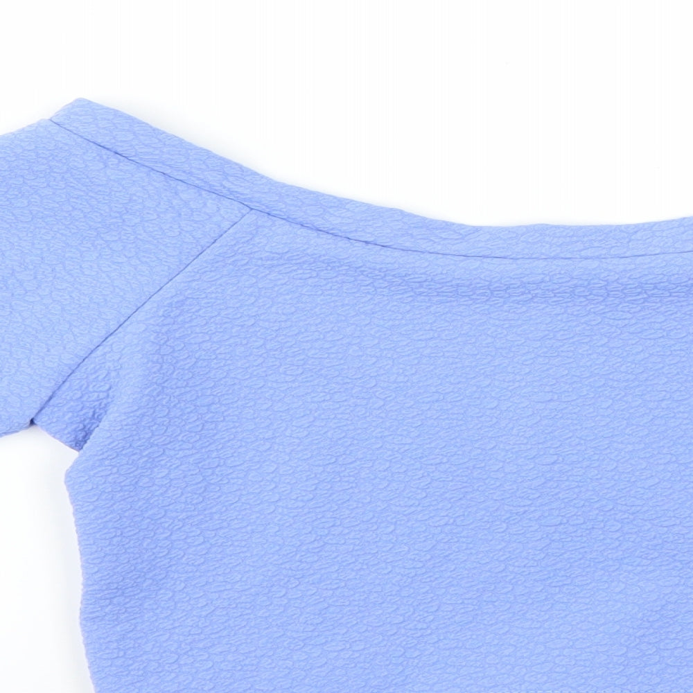 Womens UK Size 12 kiah Blue Basic Blouse