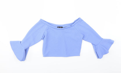 Womens UK Size 12 kiah Blue Basic Blouse