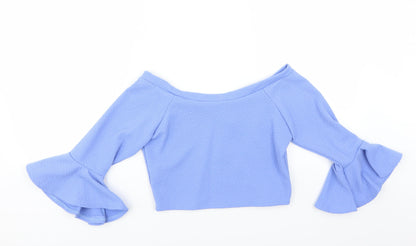 Womens UK Size 12 kiah Blue Basic Blouse