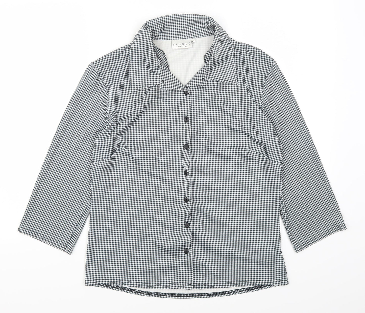 Womens UK Size XL H&M Grey Basic Button-Up