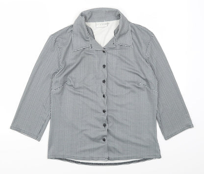 Womens UK Size XL H&M Grey Basic Button-Up