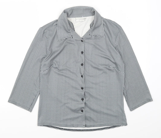 Womens UK Size XL H&M Grey Basic Button-Up