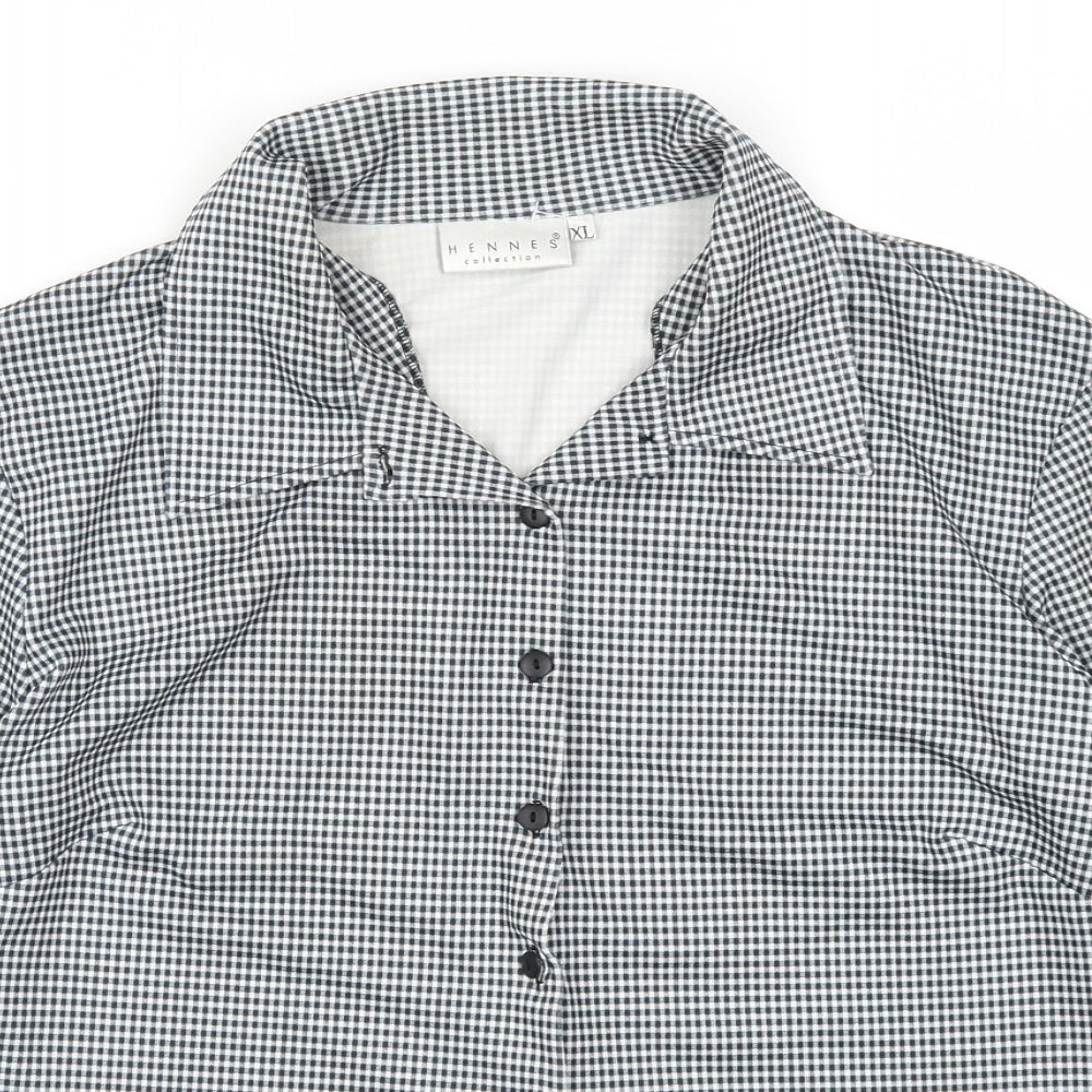 Womens UK Size XL H&M Grey Basic Button-Up