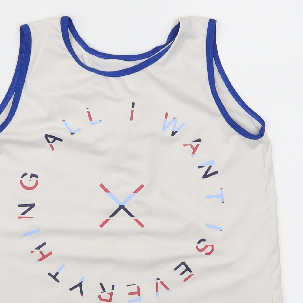 Matalan Girls White   Basic Tank Size 9 Years  - All I Want Is Everything