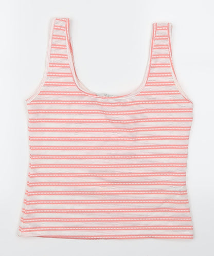Anel Womens Pink Striped  Basic Tank Size S