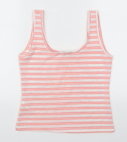 Anel Womens Pink Striped  Basic Tank Size S