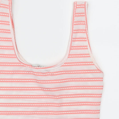 Anel Womens Pink Striped  Basic Tank Size S