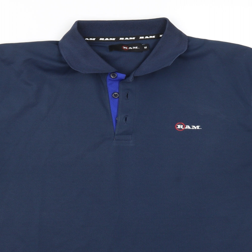 RAM Mens Blue    Polo Size M