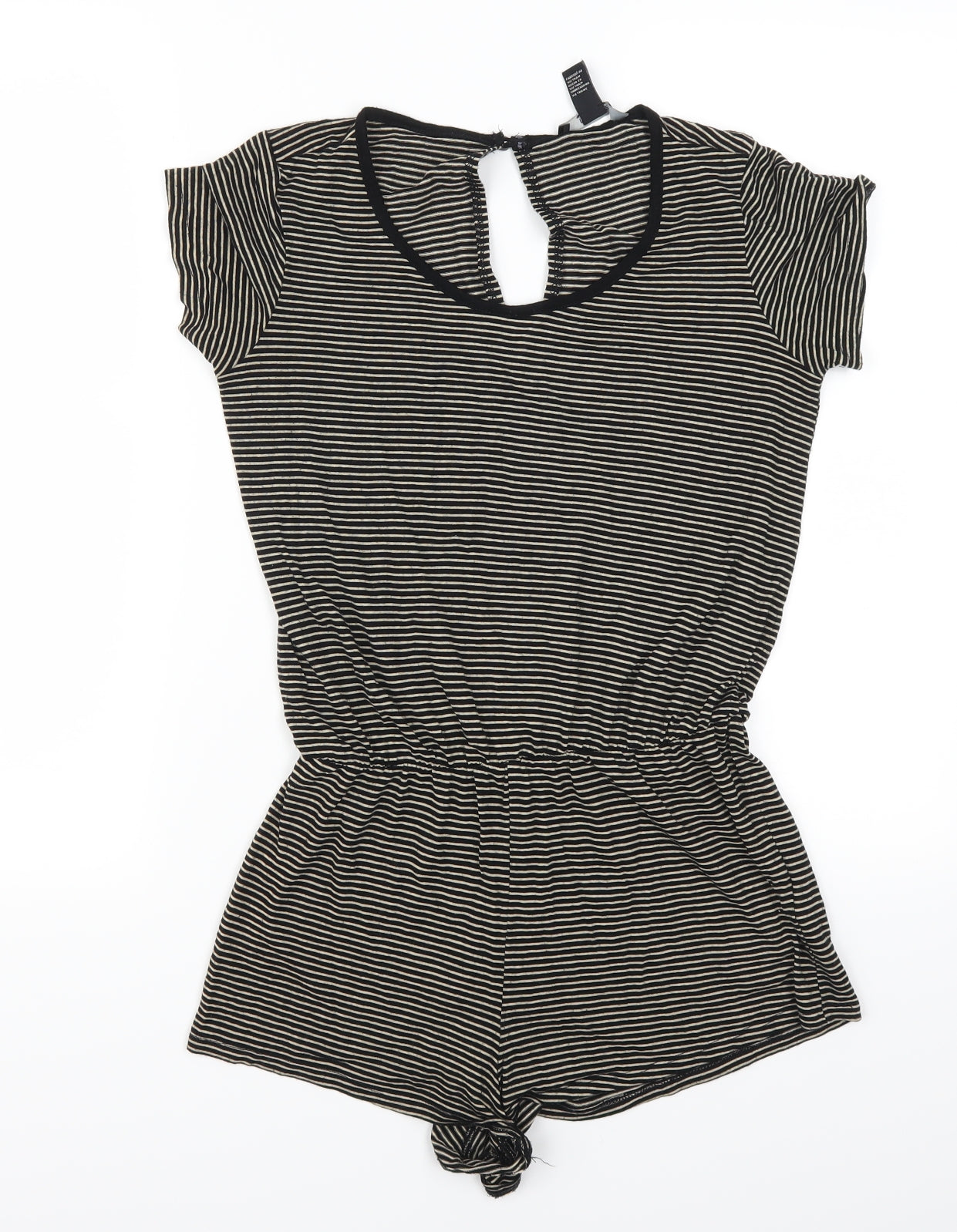 FOREVER 21 Womens Beige Striped Rayon Playsuit One-Piece Size S