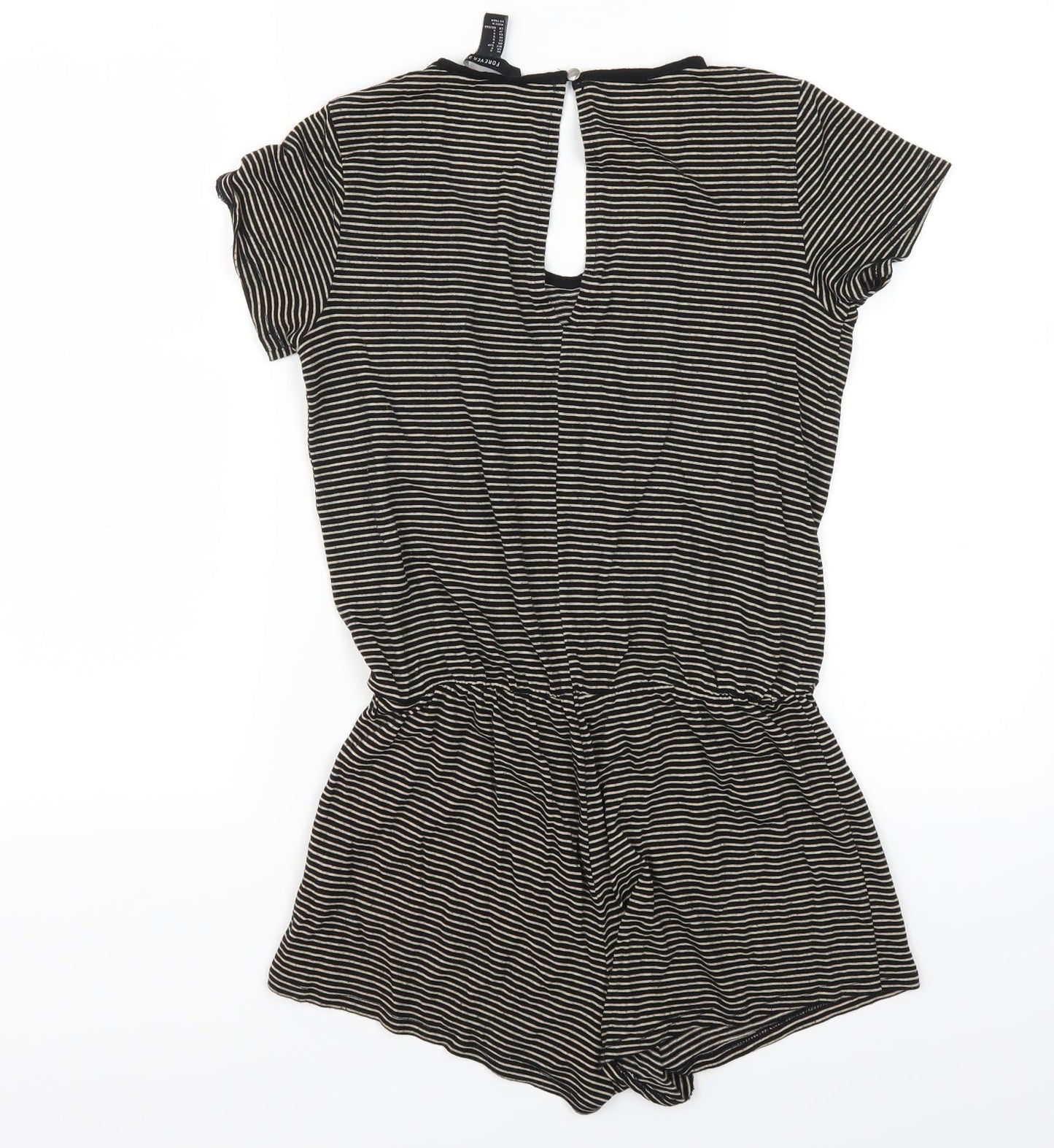 FOREVER 21 Womens Beige Striped Rayon Playsuit One-Piece Size S