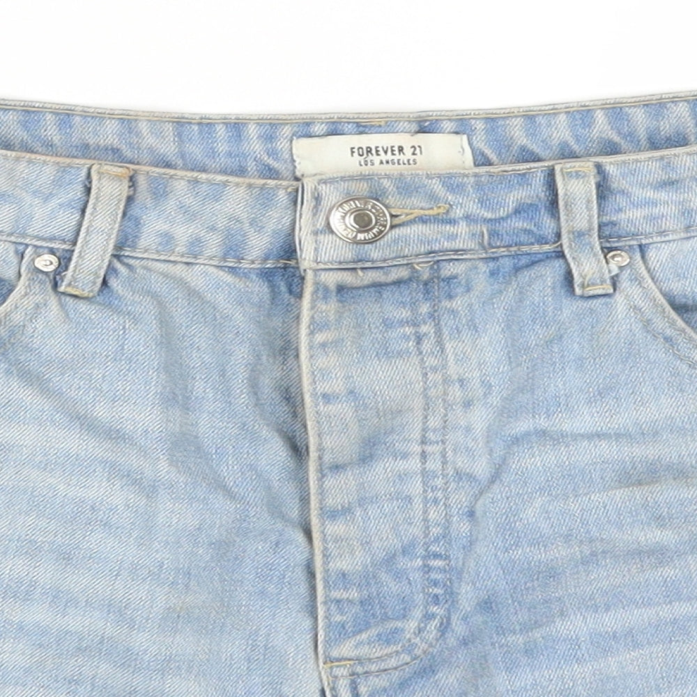 FOREVER 21 Womens Blue  Denim Hot Pants Shorts Size 29 in