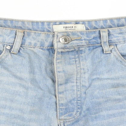 FOREVER 21 Womens Blue  Denim Hot Pants Shorts Size 29 in