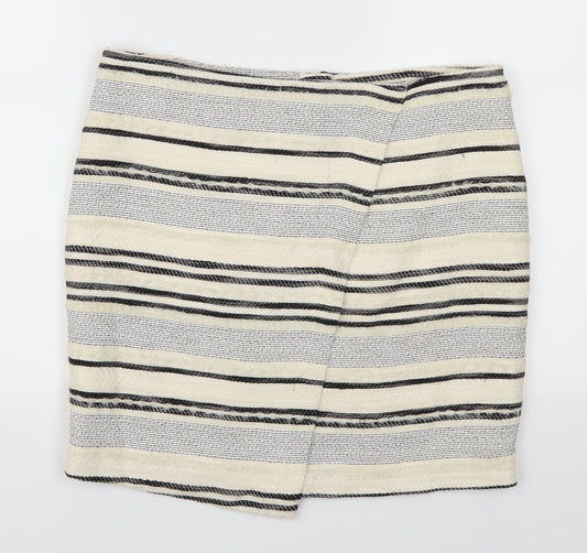 H&M Womens Beige Striped  Straight & Pencil Skirt Size 12