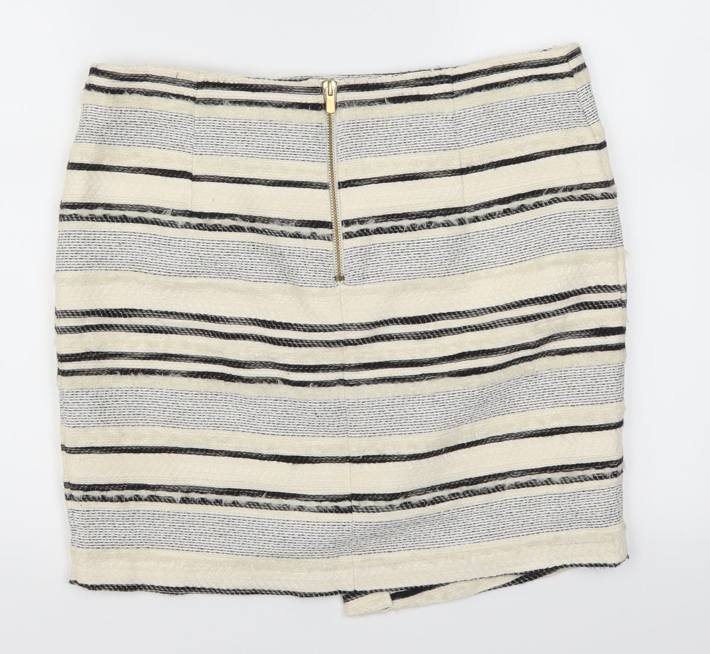 H&M Womens Beige Striped  Straight & Pencil Skirt Size 12