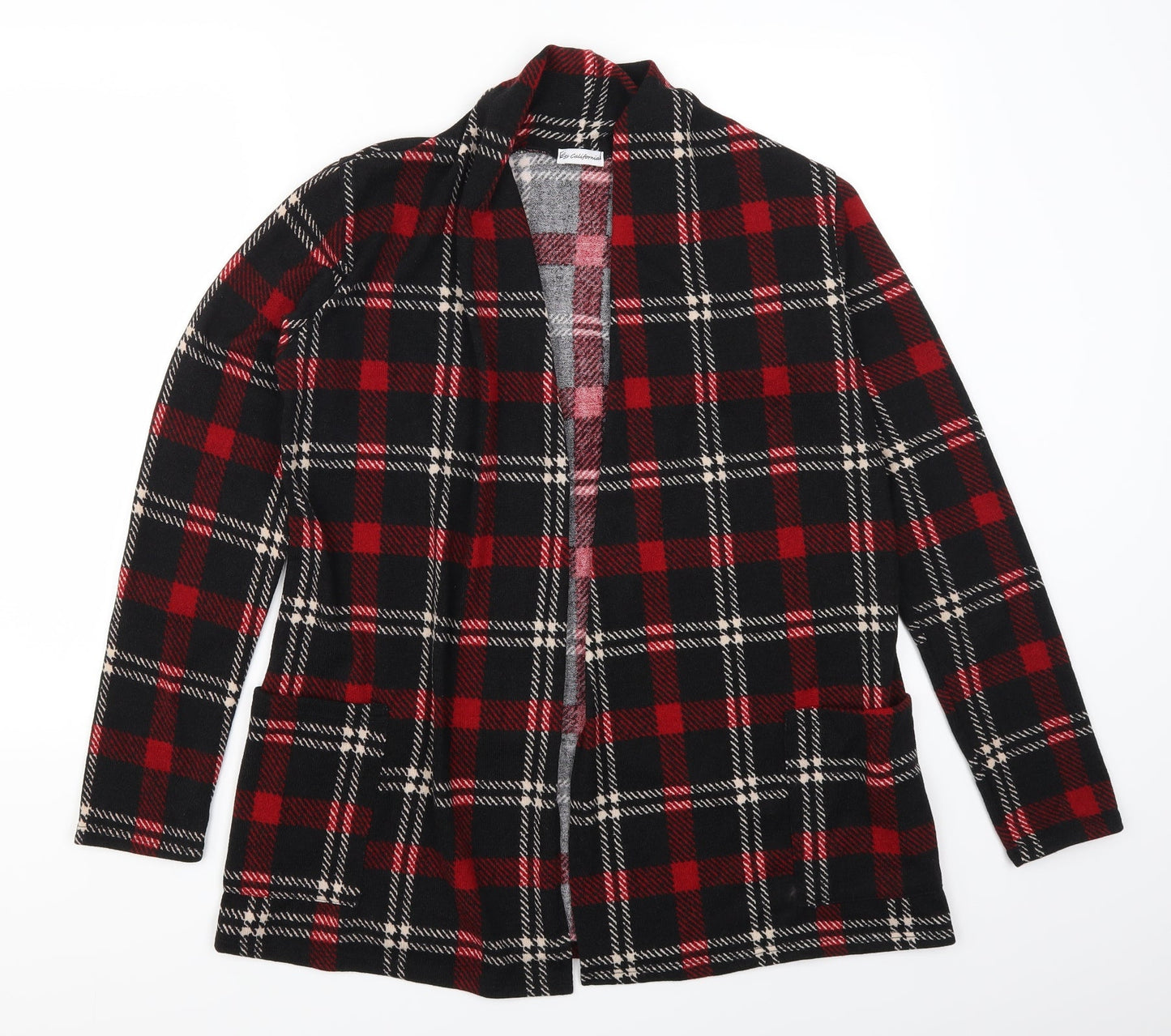 Egy California Womens Red Check  Cardigan Jumper Size M