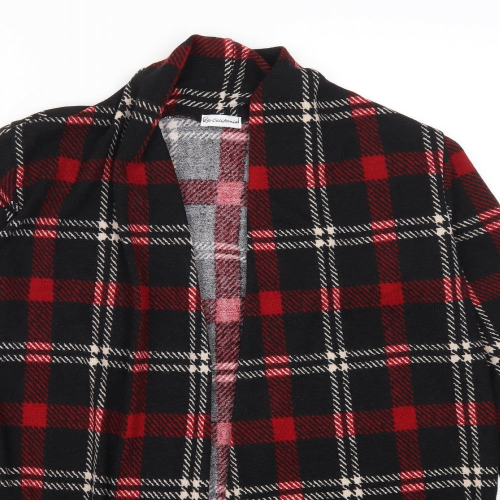 Egy California Womens Red Check  Cardigan Jumper Size M