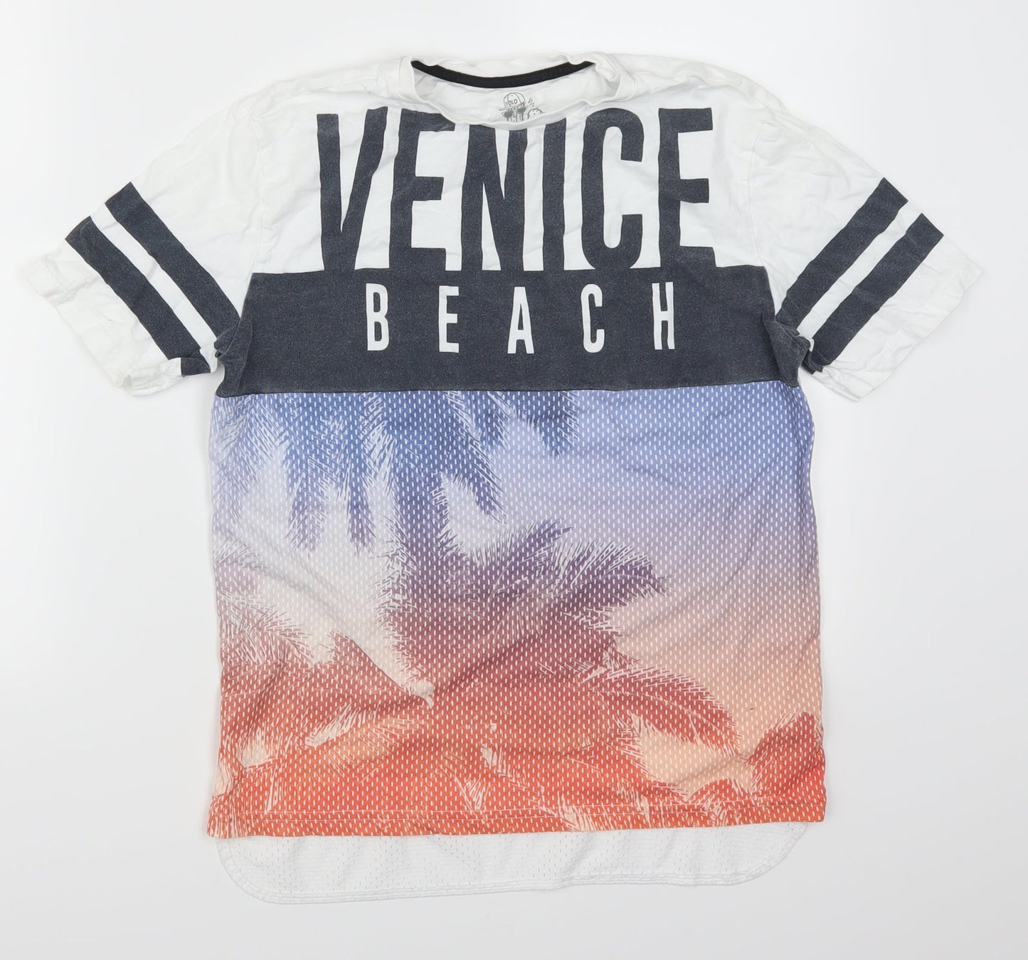 F&F Boys White   Basic T-Shirt Size 10-11 Years  - Venice Beach California
