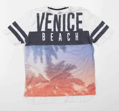 F&F Boys White   Basic T-Shirt Size 10-11 Years  - Venice Beach California