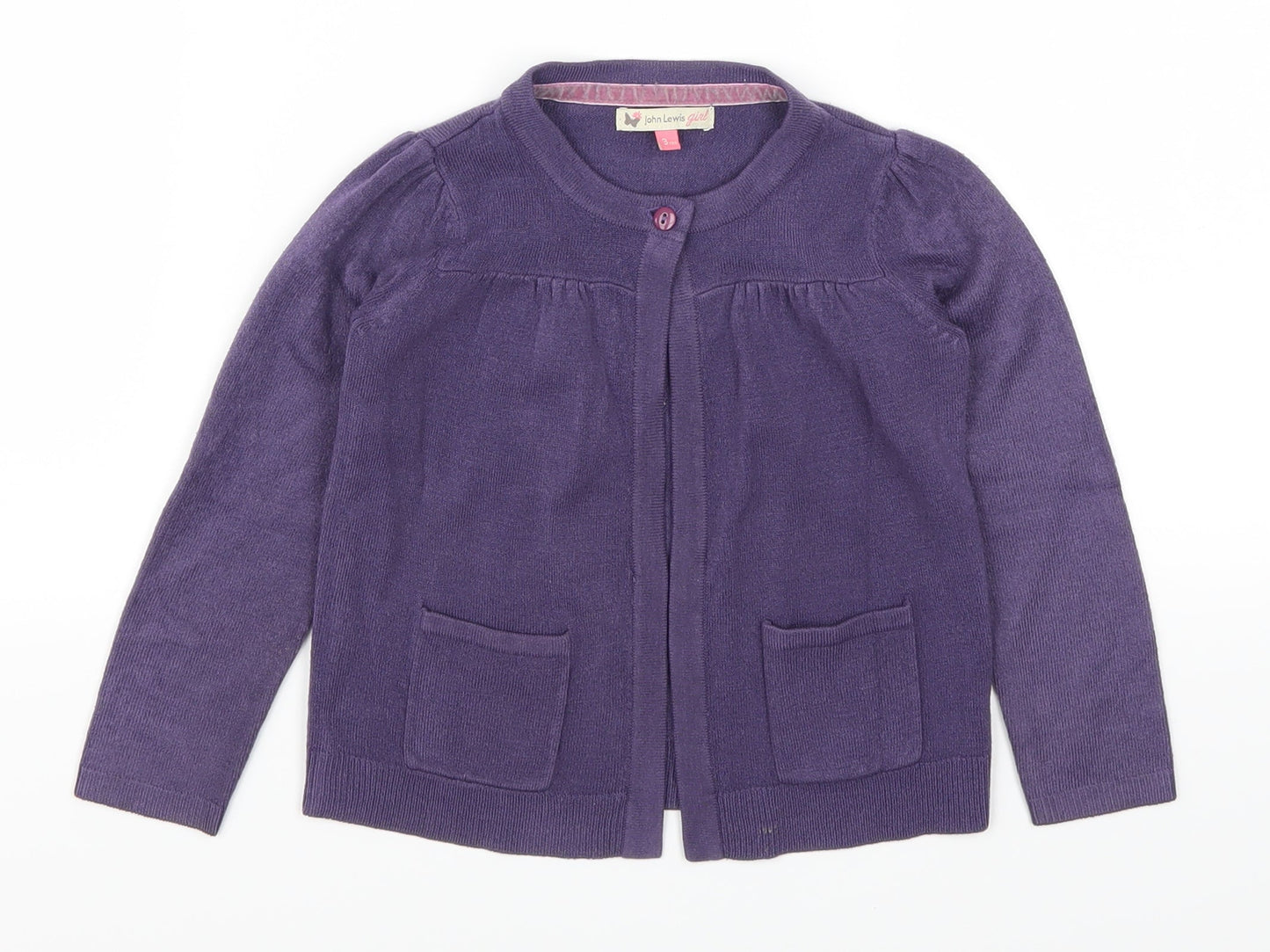 John Lewis Girls Purple   Cape Jumper Size 3 Years