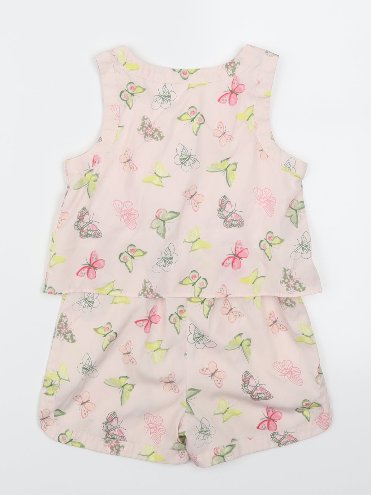 Evie Girls Pink Animal Print  Playsuit One-Piece Size 6 Years  - Butterflies