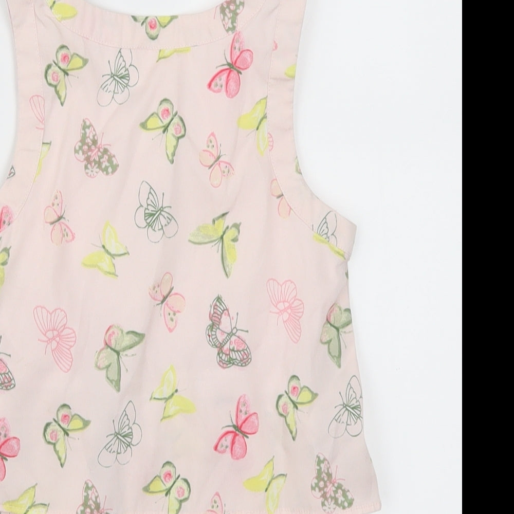 Evie Girls Pink Animal Print  Playsuit One-Piece Size 6 Years  - Butterflies