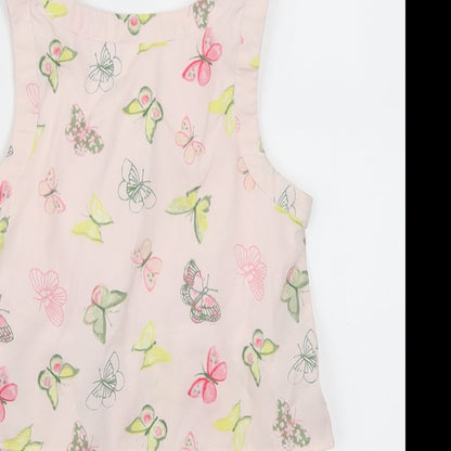 Evie Girls Pink Animal Print  Playsuit One-Piece Size 6 Years  - Butterflies