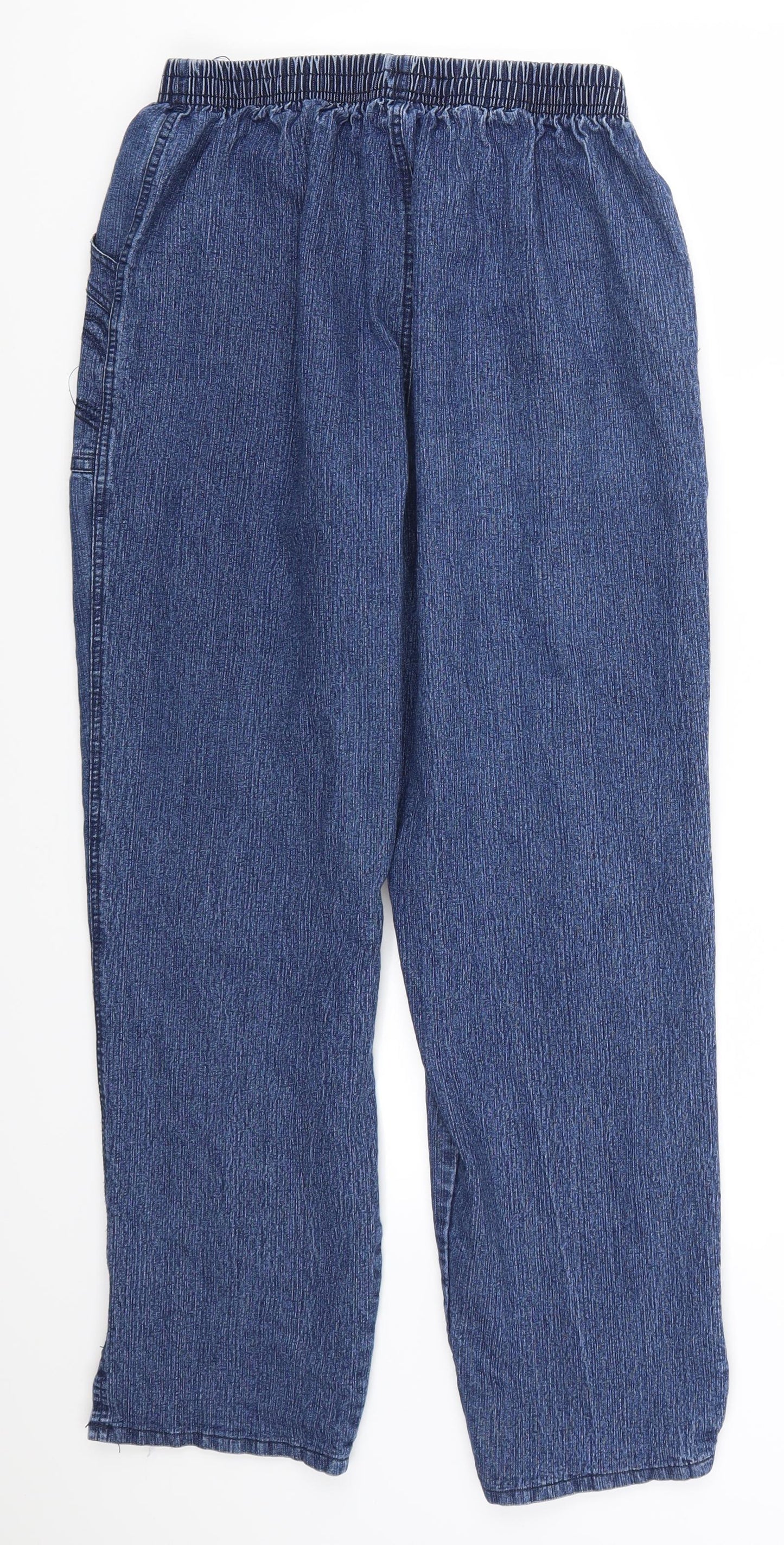 Womens UK Size 27 in Preworn Regular Fit Cropped Blue Jeans