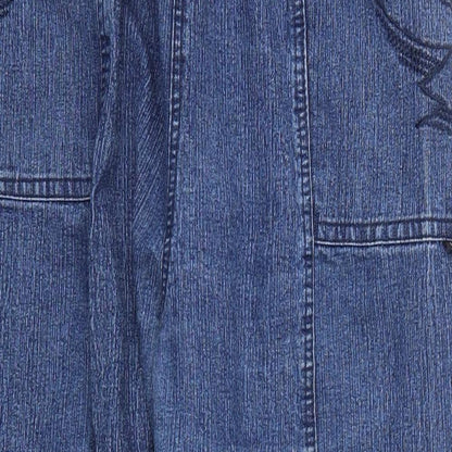 Womens UK Size 27 in Preworn Regular Fit Cropped Blue Jeans