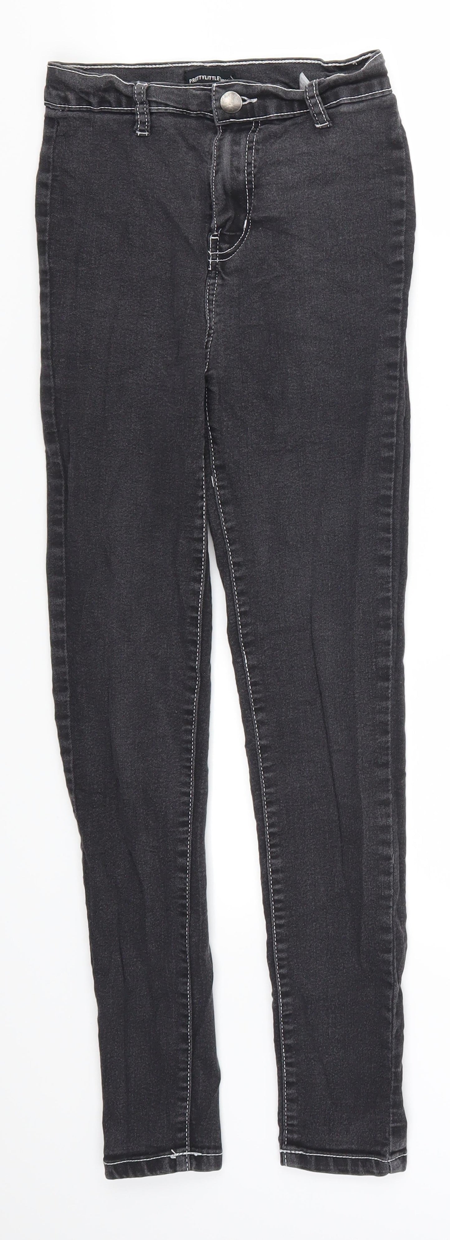 Pretty Little Thing Womens Grey  Denim Straight Jeans Size 6 L26.5 in