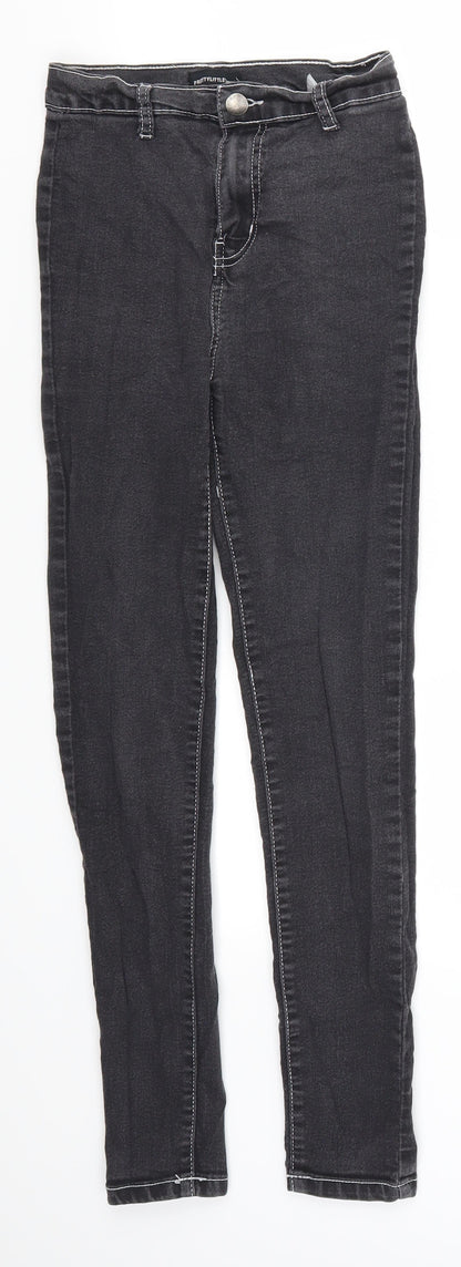 Pretty Little Thing Womens Grey  Denim Straight Jeans Size 6 L26.5 in