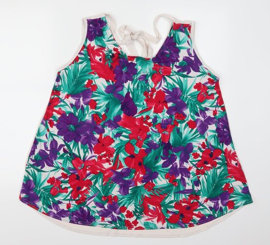 Isle Womens Multicoloured Floral  Basic Tank Size 16