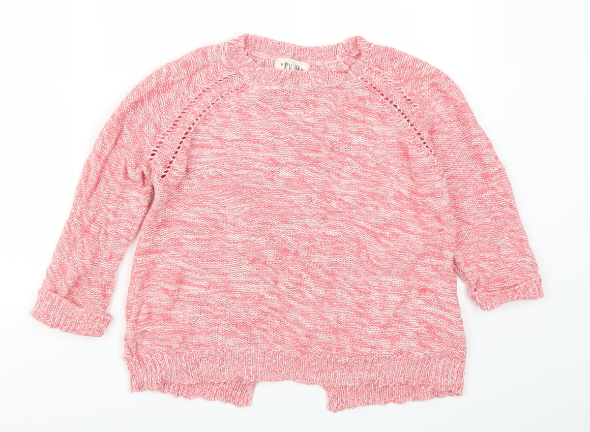 Additional front view of New Look women’s pink jumper, size UK 12