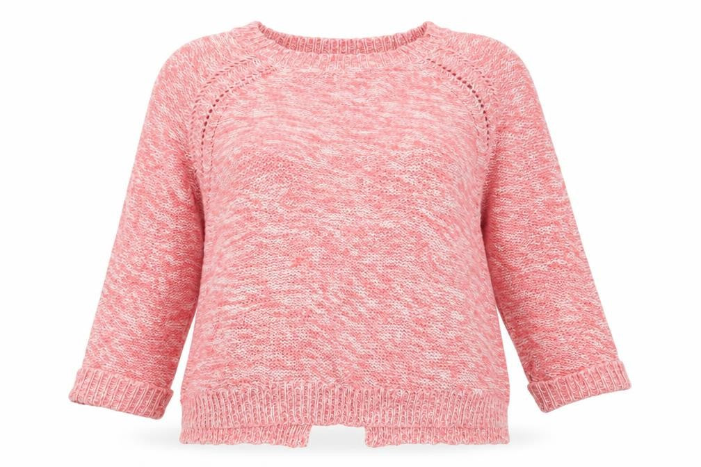 Front view of New Look women’s pink jumper, size UK 12