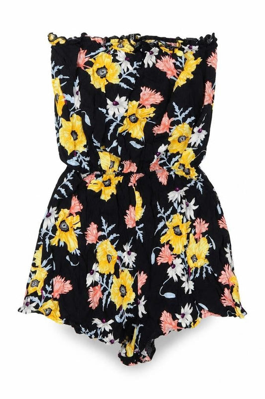 Front view of H&M women’s multicoloured flecked playsuit one-piece, size UK 6