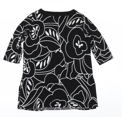 BHS Womens Black Geometric  Basic Blouse Size 14