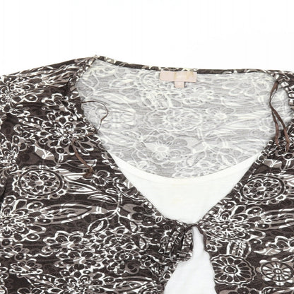 Womens UK Size 16 Soon Brown Basic T-Shirt