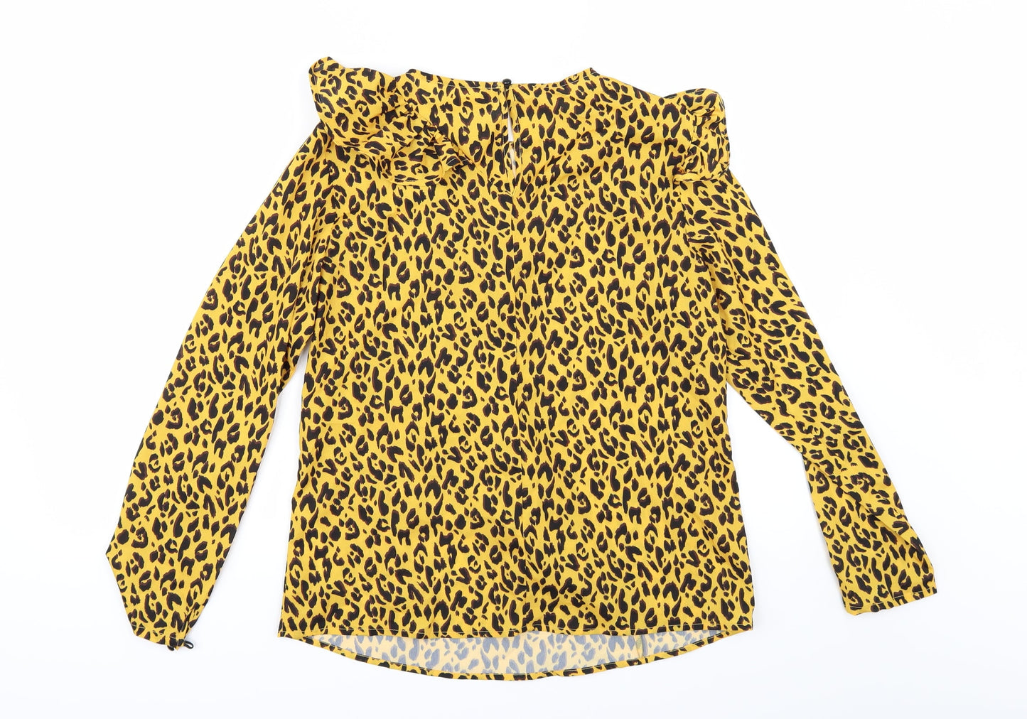 Savida` Womens Yellow Animal Print  Tunic Blouse Size XS