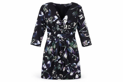 Mango Womens Black Floral  Fit & Flare  Size S