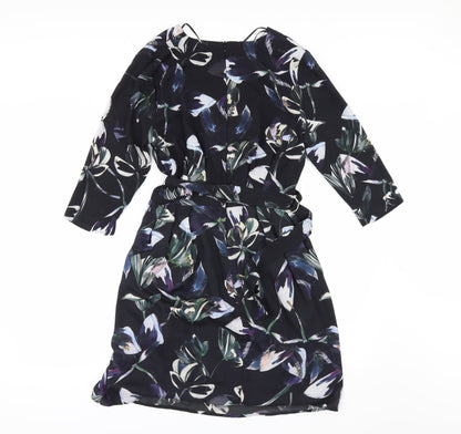MNG Womens Black Floral  Fit & Flare  Size S
