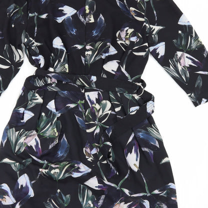 MNG Womens Black Floral  Fit & Flare  Size S