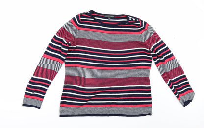 Love knitwear Womens Multicoloured Striped  Pullover Jumper Size 12