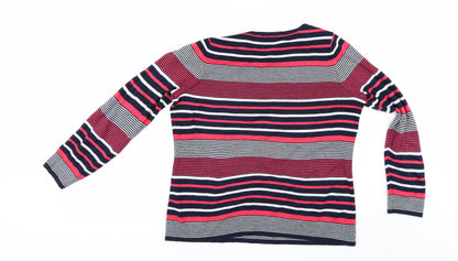Love knitwear Womens Multicoloured Striped  Pullover Jumper Size 12