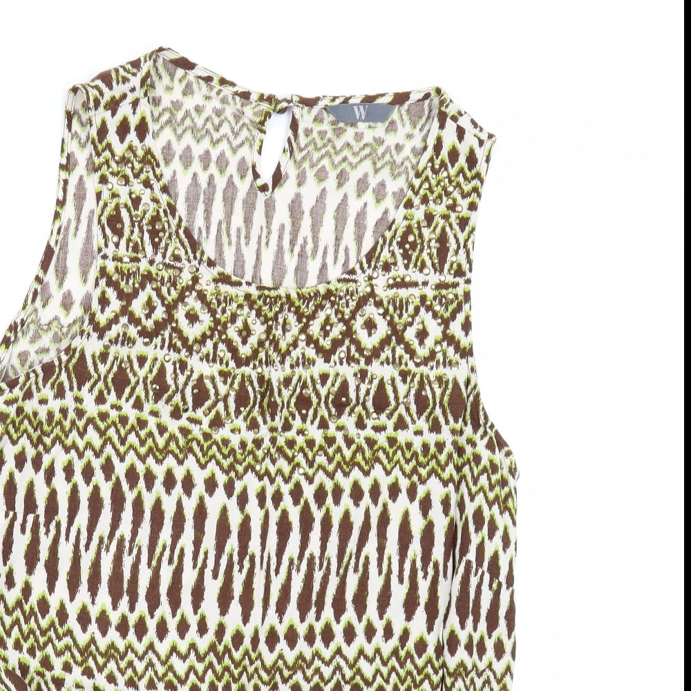 Womens UK Size 12 BHS Multicoloured Camisole Blouse