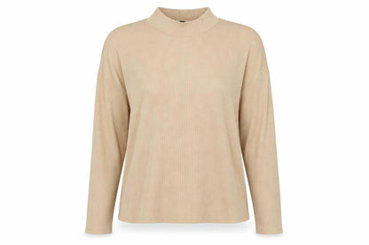 Front view of Divided by H&M women’s beige jumper, size M