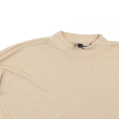 Close-up detail of Divided by H&M women’s beige jumper, size M