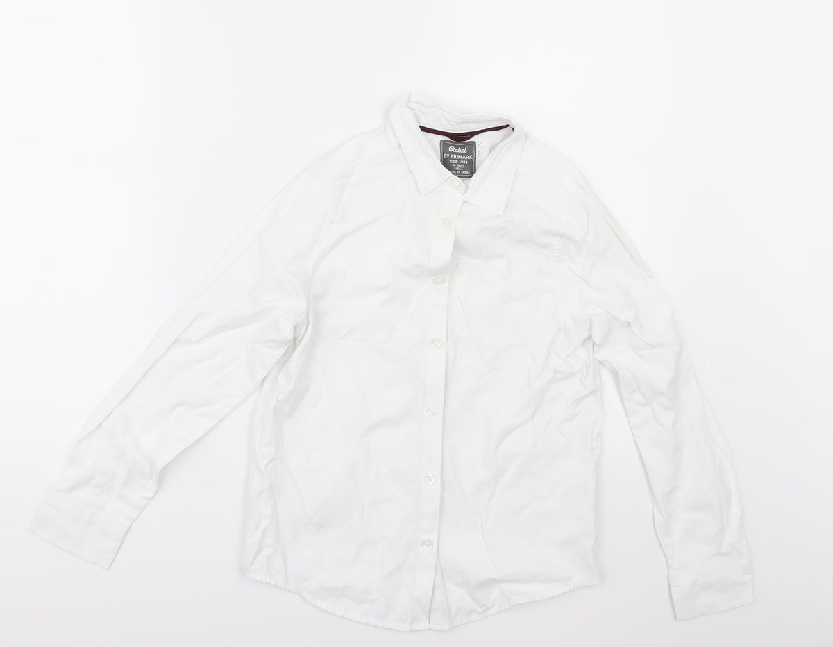 Additional front view of Primark boys’ white basic button-up, size 9-10, years