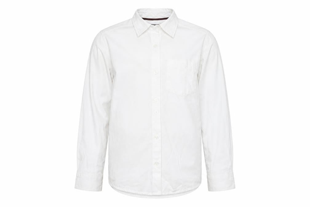 Front view of Primark boys’ white basic button-up, size 9-10, years
