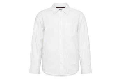 Front view of Primark boys’ white basic button-up, size 9-10, years